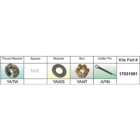 Solas Fixed Hub Propeller Hardware Kit - Yamaha, Type A 17031501